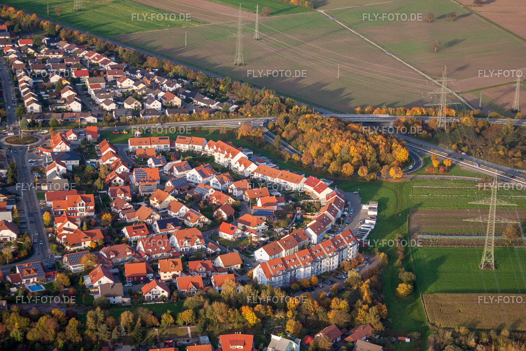 Helmut-Braun-Ring | Luftbild: Helmut-Braun-Ring in Rülzheim im Bundesland Rheinland-Pfalz in Deutschland. Foto: IMG_60317.jpg vom 22.10.2013 durch Werner Riehm/FLY-FOTO.de - Realisiert mit Pictrs.com