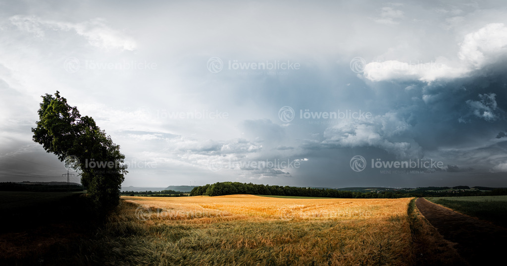 Gewitter über den Feldern oberhalb von Geislingen | löwenblicke | shop