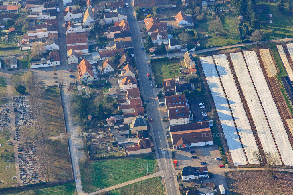 Schwegenheimer Straße | Luftbild: Schwegenheimer Straße in Lingenfeld im Bundesland Rheinland-Pfalz in Deutschland. Foto: IMG_49310.jpg vom 28.03.2012 durch Werner Riehm/FLY-FOTO.de - Realisiert mit Pictrs.com
