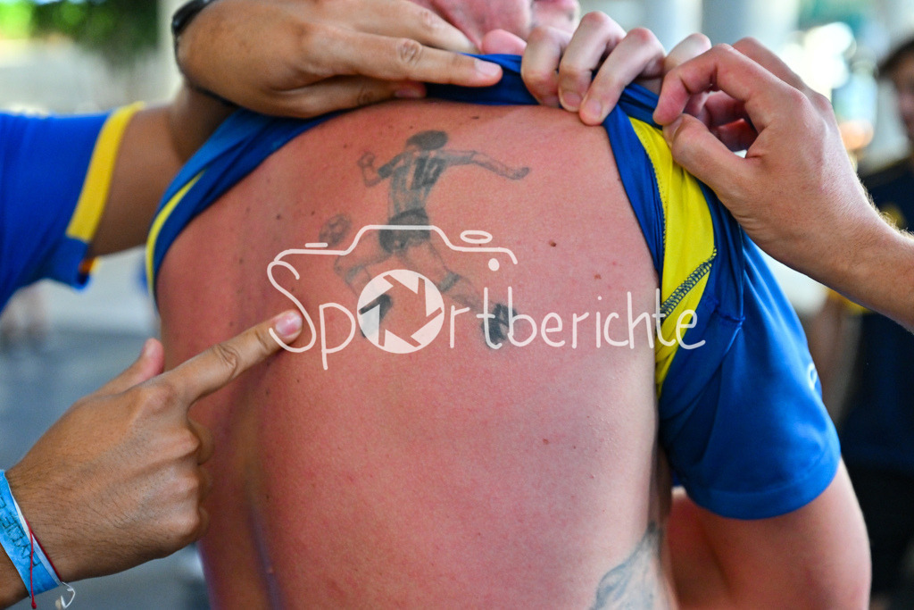 FC Bayern München - Boca Juniors | Das Hard Rock Stadium in Miami ist fest in Hand der Argentinieschen Fans der Boca Juniors / Argentinien / Argentina / Symbolbild / FIFA Club World Cup: FC Bayern Muenchen - Boca Juniors, Hard Rock Stadium am 20.06.2025 / Lionel MESSI Tattoo