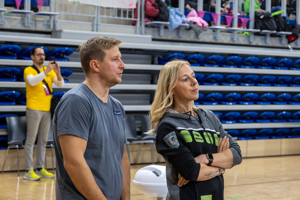 Deutsche Turnliga DTL (Bundesliga) der Frauen, Finale 2025 in Heidelberg | Deutsche Turnliga DTL (Bundesliga) der Frauen, Finale 2025 in Heidelberg***Anatol Ashurkov und Tatjana Bachmayer, Trainer Tittmoning-Chemnitz - Realisiert mit Pictrs.com