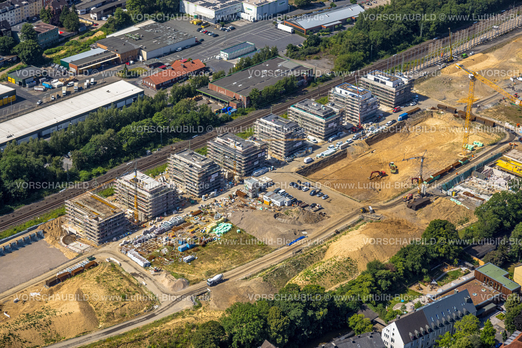 Dortmund220704451 | Luftbild, Baustelle Kronprinzenviertel für Neubau von Wohnungen Am Wasserturm Südbahnhof, Westfalendamm, Dortmund, Ruhrgebiet, Nordrhein-Westfalen, Deutschland
