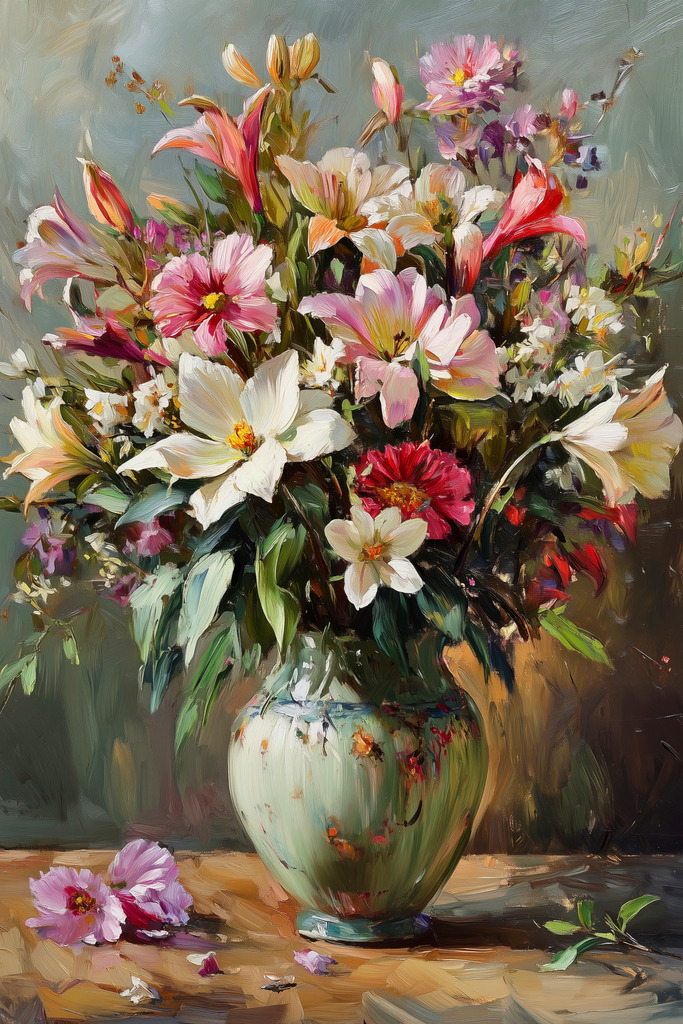 2411015 - Blumenstrauß | Blumenmotiv im Stil eines Gemäldes.