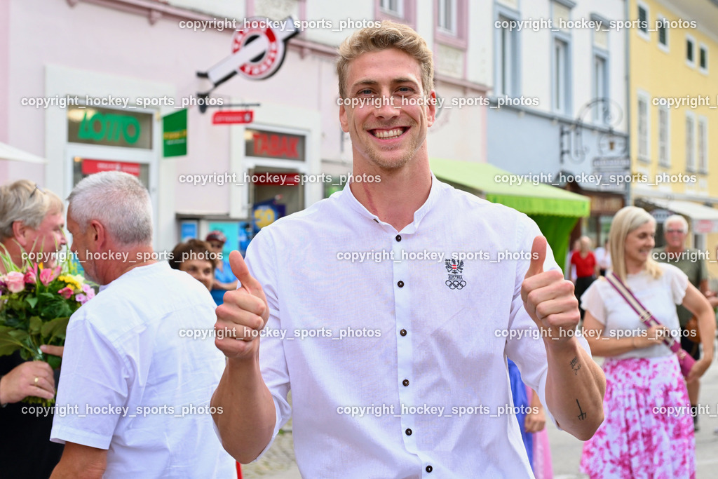 Empfang Heiko Gigler in Gmünd | Empfang Heiko Gigler in Gmünd, Empfang Heiko Gigler in Gmünd am 14.08.2024 in Gmünd (Hauptplatz Gmünd), Austria, (Photo by Bernd Stefan)