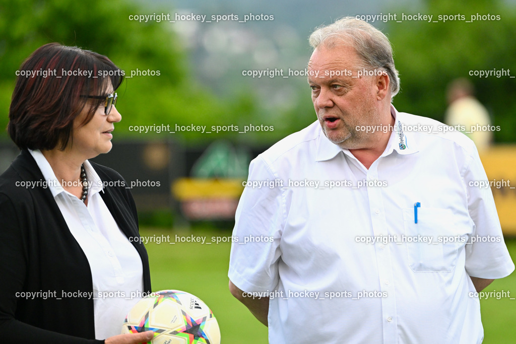 SV Feldkirchen vs. ATSV Wolfsberg 26.5.2023 | SV Feldkirchen Obfrau Ingrid Maier, Bürgermeister Feldkirchen Martin Treffner