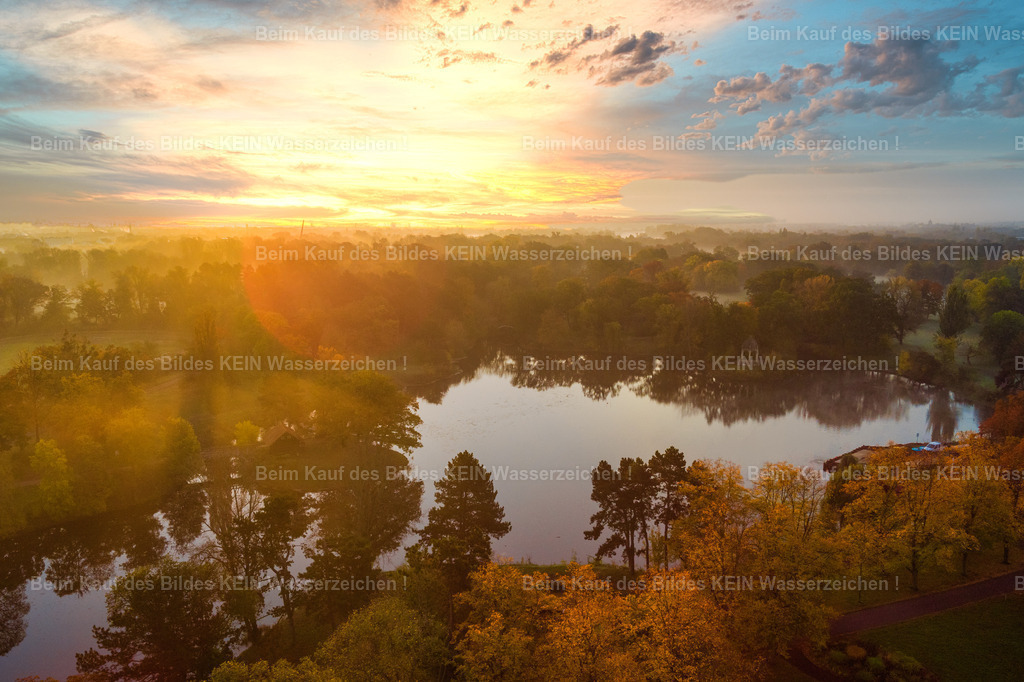Magdeburg_Herbst_Stadtpark_Adolf-Mittag_See_dramatisch-0006 | Adolf-Mittag-See im Herbst bei Sonnenaufgang - Réalisé avec Pictrs.com