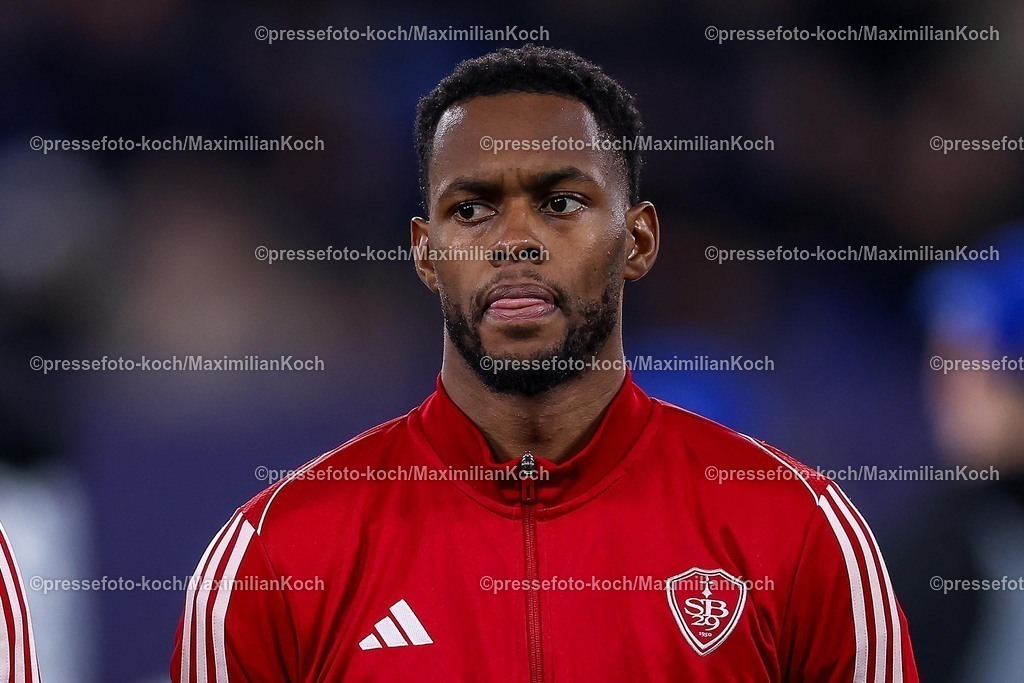 UCL22012502058 | 22.01.2025, Fußball, UEFA Champions League, Schachtar Donezk - Stade Brestois 29, Arena AufSchalke Gelsenkirchen, 7. Spieltag Saison 2024 2025: Edimilson Fernandes (Stade Brest, #6)