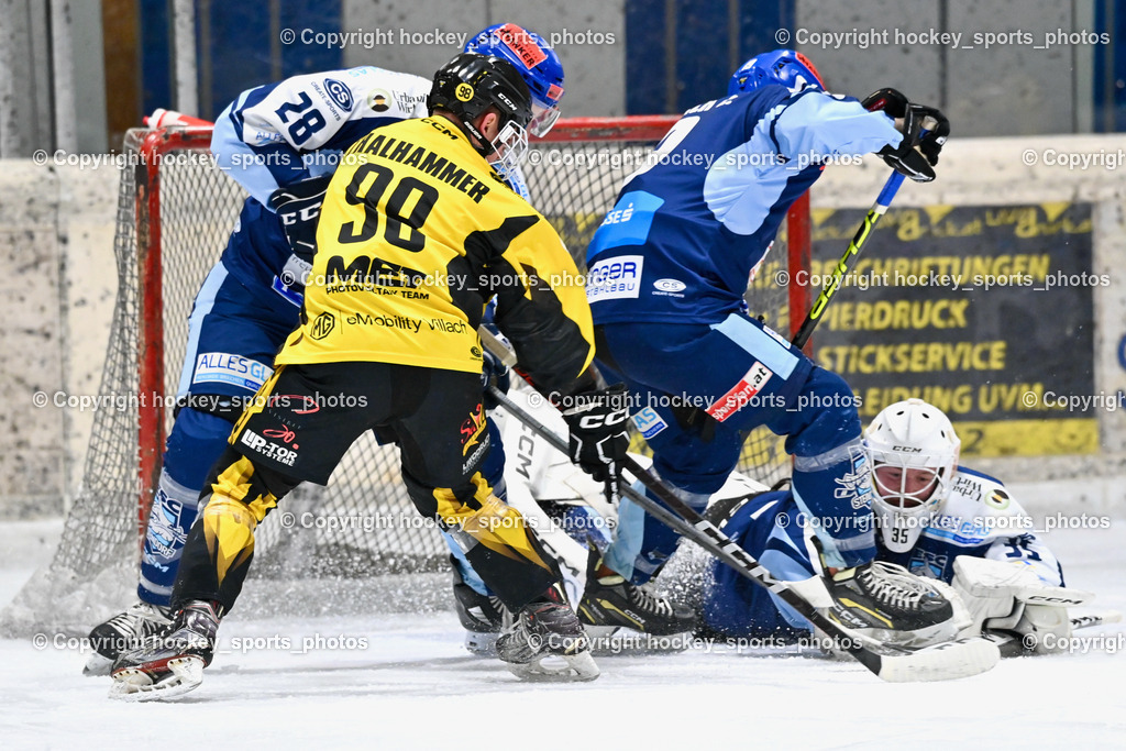 EC Spittal Hornets vs. ESC Steindorf 10.2.2024 | #98 Thalhammer Dominic, #28 Bacher Stefan, #19 Friedrich Lukas, #35 Mayrobnig Marco