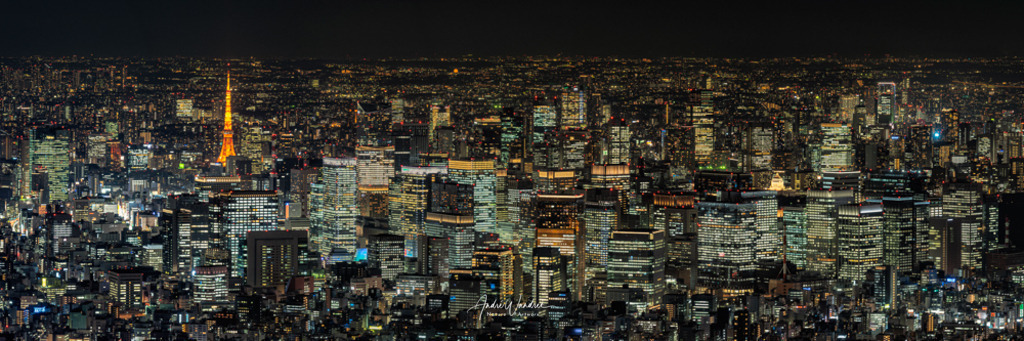 Tokyo bei Nacht (Panorama) | Andre Wandrei - Nature Artworx - Realisiert mit Pictrs.com