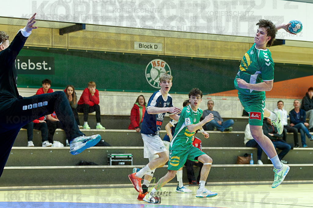 mJB Pokalrunde dt. Meisterschaft, TV Hüttenberg - TSV GWD Minden | mJB Pokalrunde dt. Meisterschaft, TV Hüttenberg - TSV GWD Minden am 15.03.2025 in Münchholzhausen (Sporthalle Münchholzhausen)Photo © 2025 - Jörg Heinrich - Realisiert mit Pictrs.com