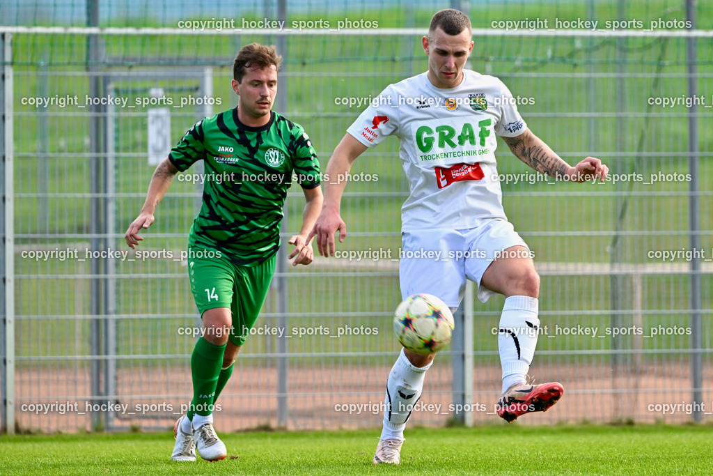 SC Landskron vs. Rapid Lienz | #14 Daniel Arneitz SC Landskron, #19 Gal Zinic Rapid Lienz, SC Landskron vs. Rapid Lienz, SC Landskron vs. Rapid Lienz am 22.09.2024 in Villach (Sportanlage Landskron), Austria, (Photo by Bernd Stefan)