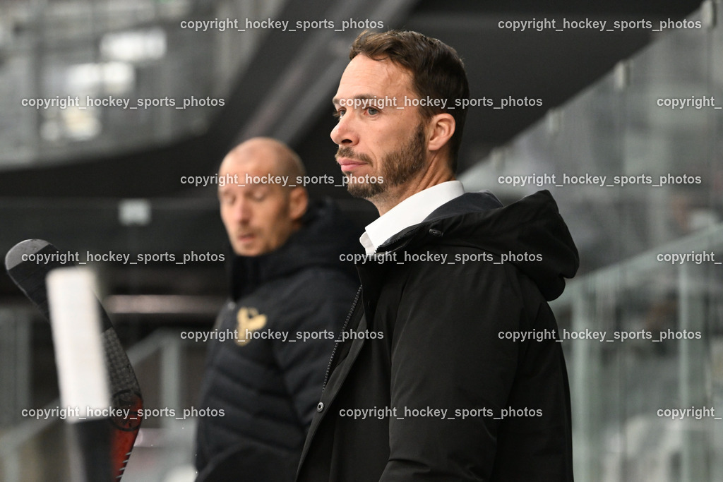EC KAC Future Team vs. Die Adler Kitzbühl 7.10.2023 | Headcoach EC Kitzbühel Marco Pewal, EC KAC Future Team vs. Die Adler Kitzbühl 7.10.2023, EC KAC Future Team vs. Die Adler Kitzbühl am 07.10.2023 in Klagenfurt (Messehalle Klagenfurt), Austria, (Photo by Bernd Stefan)
