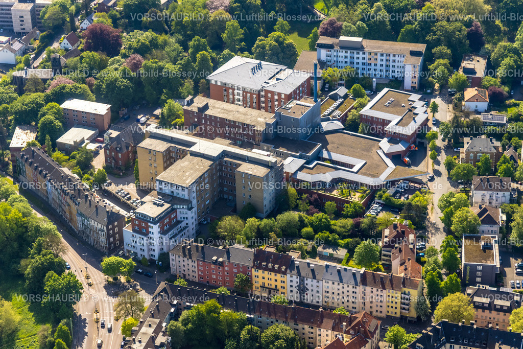 Hagen240503984 | Luftbild, Agaplesion Klinikum Hagen gGmbH, Krankenhaus Grünstraße, Wohngebiet, Wehringhausen, Hagen, Ruhrgebiet, Nordrhein-Westfalen, Deutschland