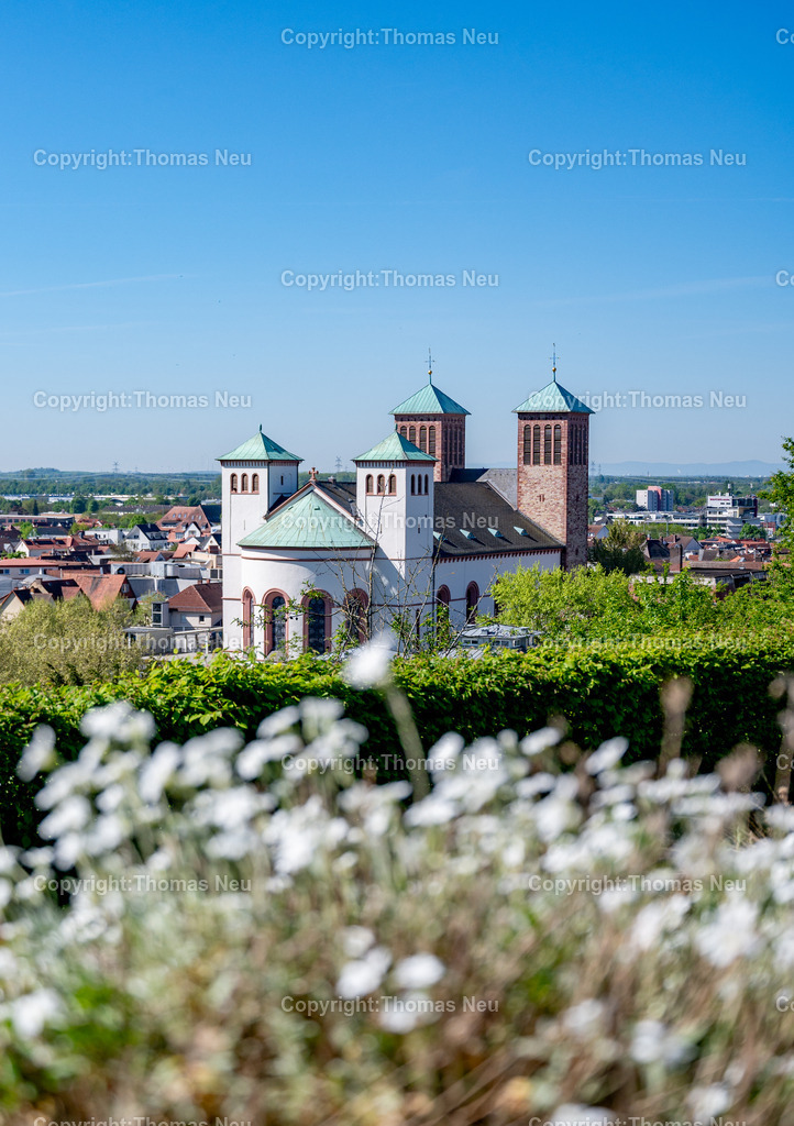 Pfarrkirche-Sankt-Georg-Bensheim-Fotografie-Thomas_Neu_5 | Blick vom Garten des Bensheimer Hospiz auf die Pfarrkirche Sankt Georg in bensheim, ,Bild: THomas Neu