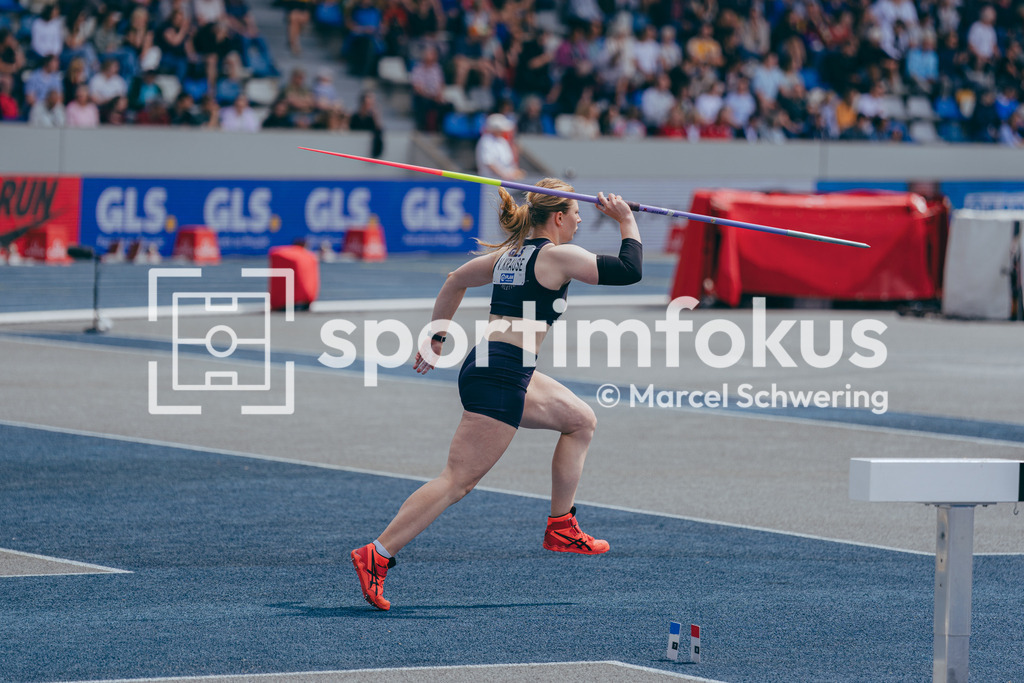 Deutsche Meisterschaften der Frauen und Männer 2026 | Victoria Krause, Düsseldorf Athletics, Speerwurf, Deutsche Meisterschaften der Frauen und Männer 2026, Lohrheidestadion Bochum-Wattenscheid, 26.07.2026. Foto: Marcel Schwering / sportimfokus - Realisiert mit Pictrs.com