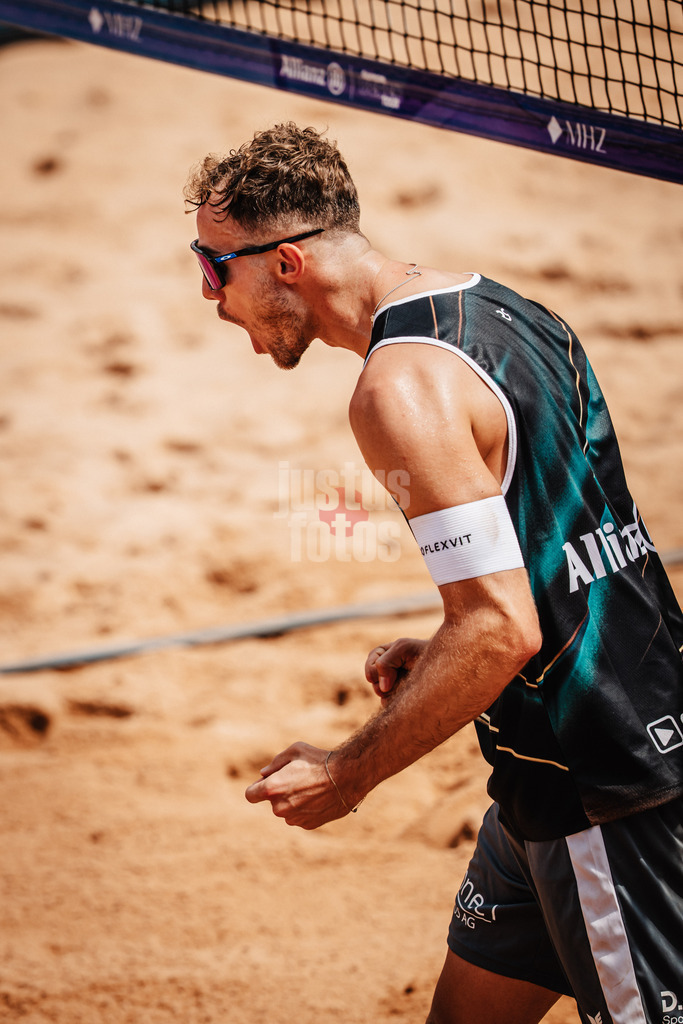 Beachvolleyball | Männer | Allianz German Beach Tour 2025 | Tourstop München | 04.07.2025 | Jonas Sagstetter jubelt