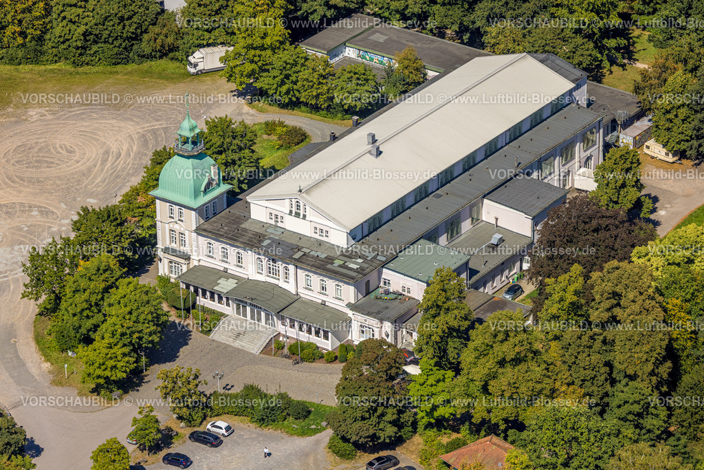 Luedenscheid250814016 | Luftbild, Historische Neue Schützenhalle Lüdenscheid mit Turm, Veranstaltungsort Schützengesellschaft, Lüdenscheid-Stadt, Lüdenscheid, Sauerland, Nordrhein-Westfalen, Deutschland