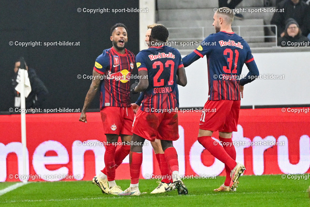 AUT, OEFB Uniqa Cup, LASK Linz vs FC Red Bull Salzburg | 02.02.2024, Raiffeisen Arena Linz, AUT, OEFB Uniqa Cup 4.Runde, LASK Linz vs FC Red Bull Salzburg, im Bild Jubel Spieler FC Red Bull Salzburg (RBS)


// OEFB Uniqa Cup Round 4 Match between LASK Linz vs FC Red Bull Salzburg in Linz, Austria on 2024/02/02
