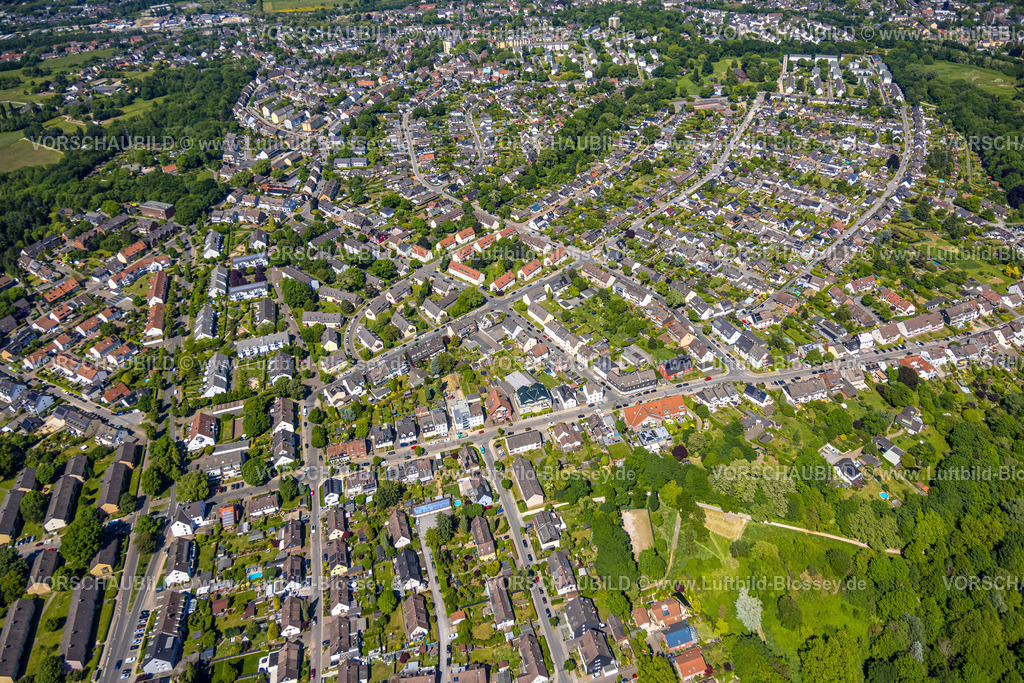 Essen250507893 | Luftbild, Wohngebiet Ortsansicht Gerschede zwischen Möllhoven und Wilmsweg, Gerschede, Essen, Ruhrgebiet, Nordrhein-Westfalen, Deutschland