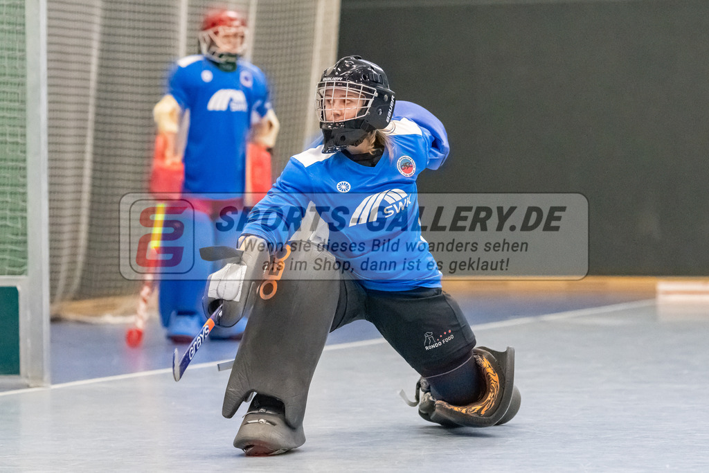 HK_20230107_102091 | 1. Bundesliga ( Halle ) Damen Düsseldorfer HC -  Crefelder HTC am 7.1.2023 Düsseldorfer HC, Düsseldorf , Gillessen Jana ( Torfrau Crefelder HTC #2 )