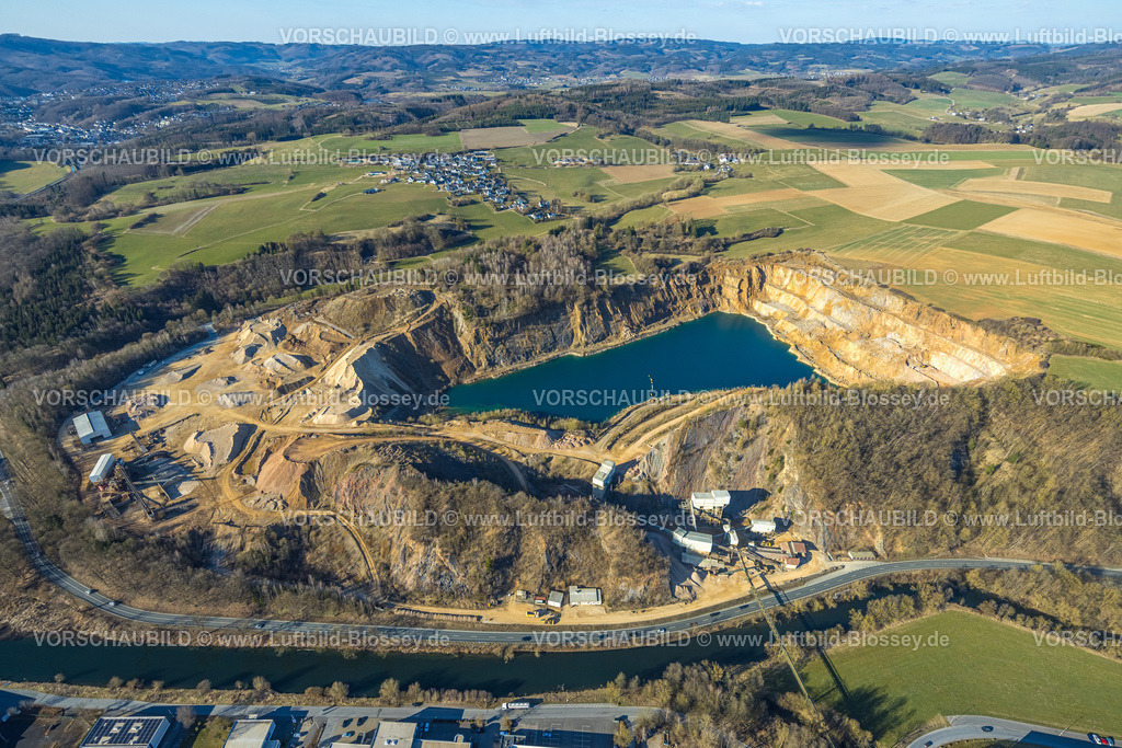 Lennestadt250309333Grewenbrueck | Luftbild, Steinbruch Grevenbrück, Sporke, Lennestadt, Sauerland, Nordrhein-Westfalen, Deutschland