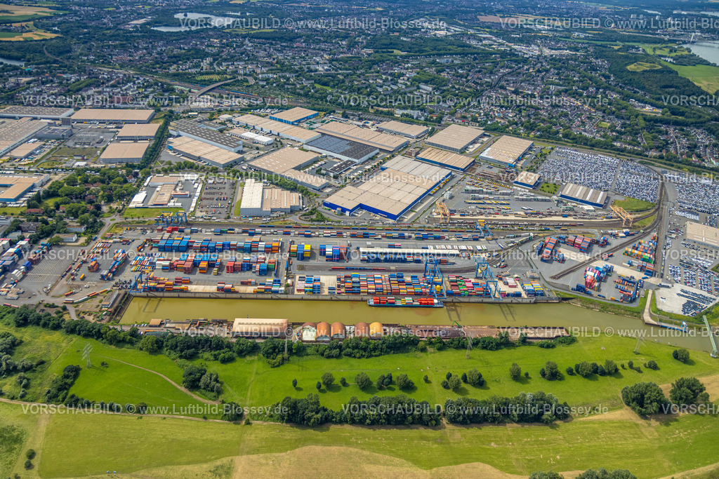 Duisburg240704482-West | Luftbild, Duisburg-West, logport I (Eins) Rheinhausen, duisport Logistik am Fluss Rhein, Container und Containerschiffe, Friemersheim, Duisburg, Ruhrgebiet, Nordrhein-Westfalen, Deutschland