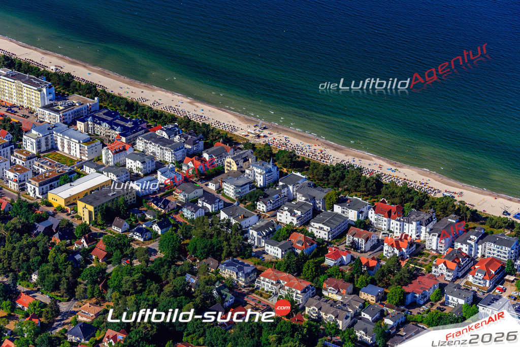 Das Luftbild der Stadt Binz wurde 2018 vom Flugzeug heraus erstellt (keine Drohne) Aufnahmehöhe ca.400 Meter- hohe Auflösung für beste Druck-Qualität