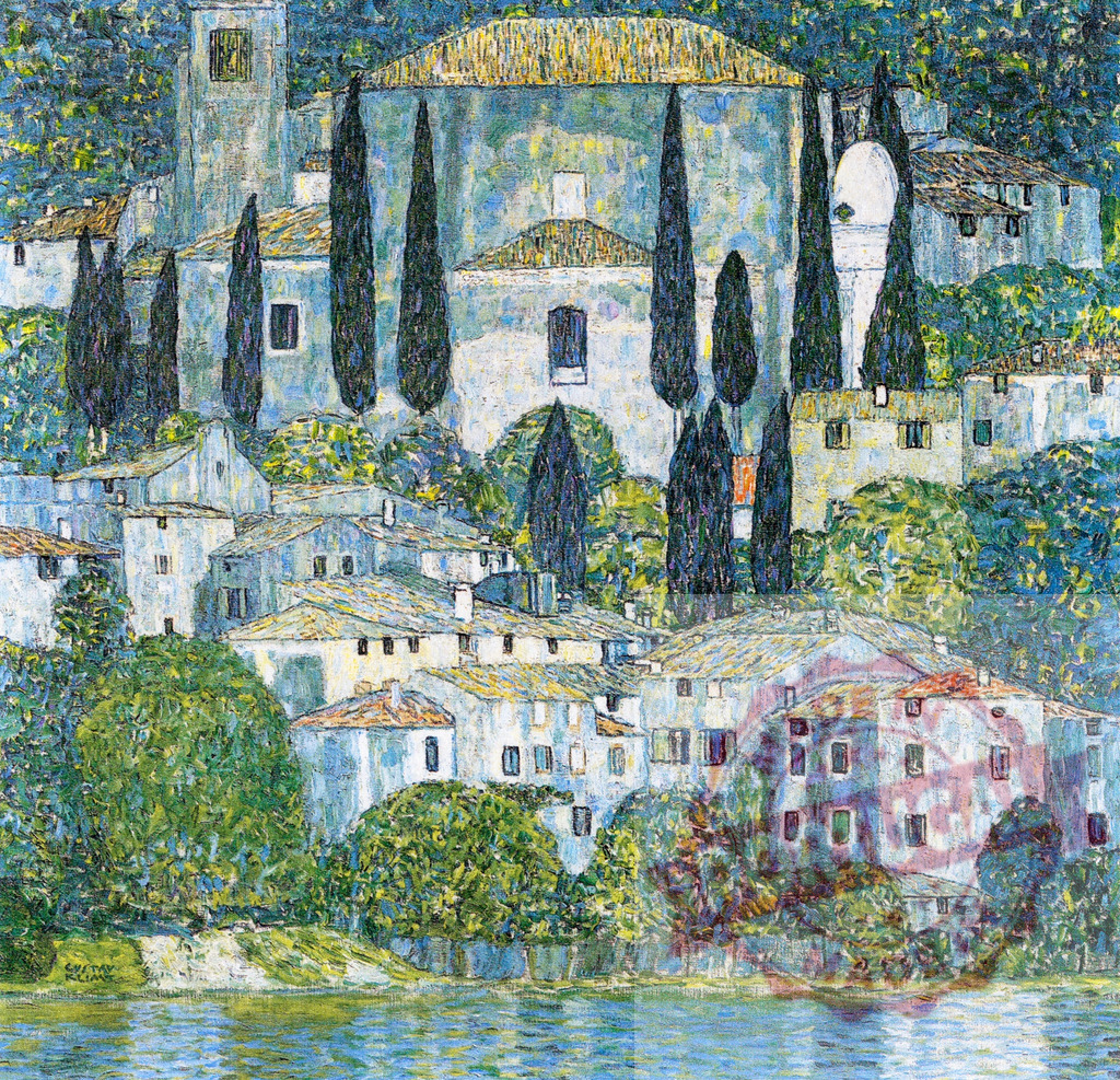Gustav Klimt's Kirche in Cassone (1913) famous painting. Original from Wikimedia Commons. Digitally enhanced by rawpixel. | Gustav Klimt's Kirche in Cassone (1913) famous painting. Original from Wikimedia Commons. Digitally enhanced by rawpixel. - Realisiert mit Pictrs.com
