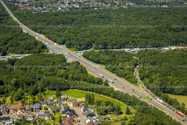 Oberhausen230705760 | Luftbild, Autobahnkreuz Oberhausen, Autobahn A2 und Autobahn A3, Sterkrader Wald, Alsfeld, Oberhausen, Ruhrgebiet, Nordrhein-Westfalen, Deutschland