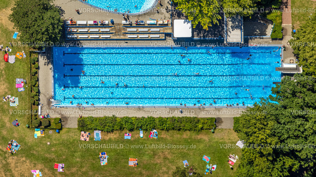 Hattingen230708369-2 | Luftbild, Freibad und Badegäste, Liegewiese, Welper, Hattingen, Ruhrgebiet, Nordrhein-Westfalen, Deutschland