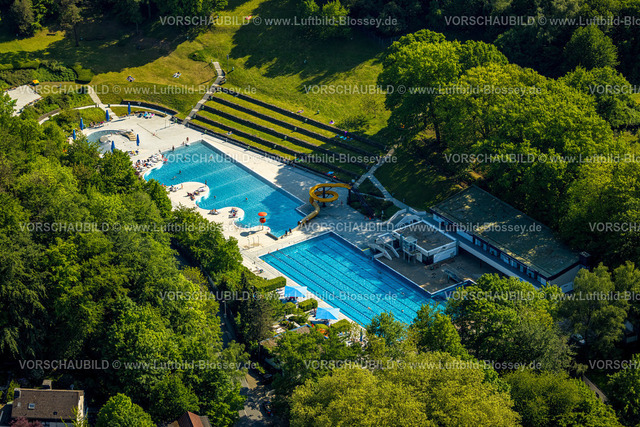 Witten240506857 | Luftbild, Freibad Annen, Schwimmbad und Schwimmbecken mit Badegästen, Annen, Witten, Ruhrgebiet, Nordrhein-Westfalen, Deutschland