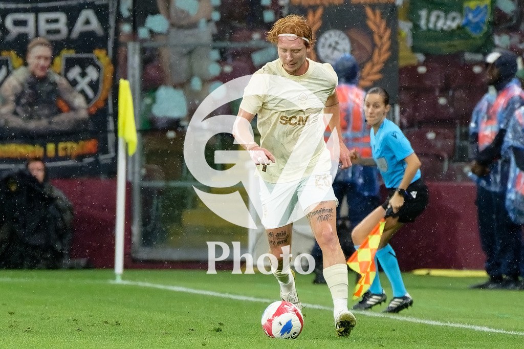UEFA Conference League Play-offs 2nd leg - Servette FC v FC Shakhtar Donetsk | Yukhym Konoplia (26 FC Shakhtar Donetsk) in action (close up)  during the UEFA Conference League Play-offs 2nd leg match between Servette FC and FC Shakhtar Donetsk at Stade de Geneve in Geneva, Switzerland