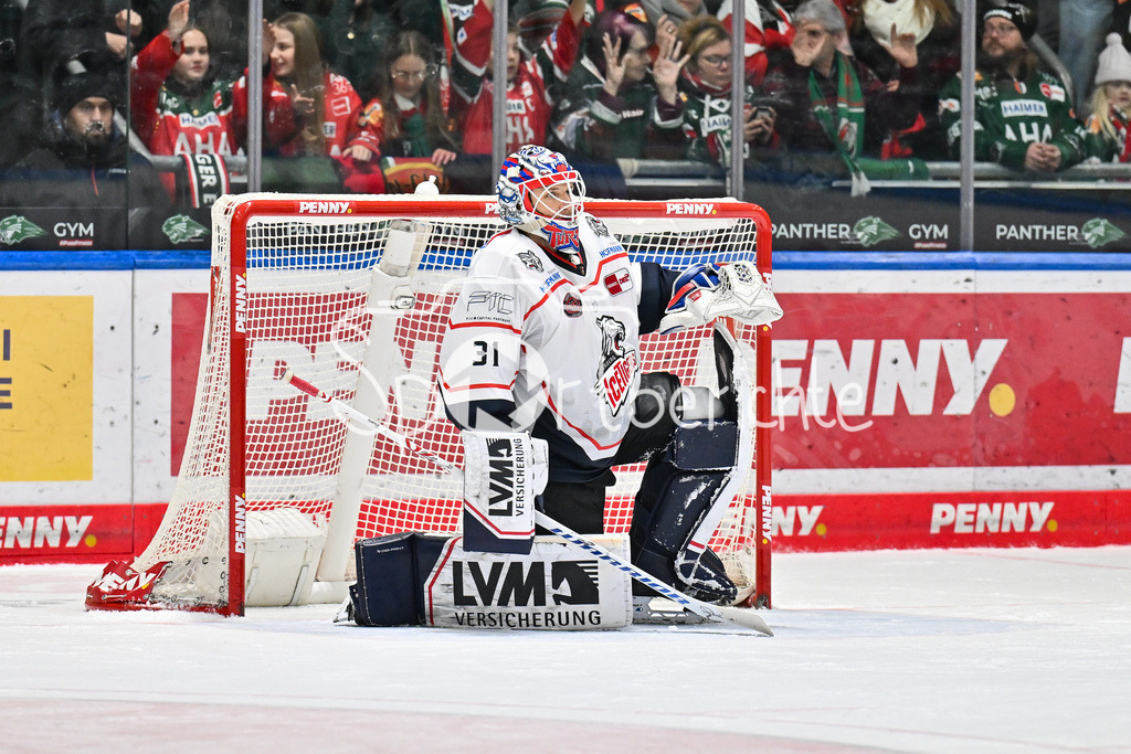 Augsburger Panther - Nürnberg Ice Tigers | AUGSBURG, GERMANY - 23. DECEMBER: im Bild Niklas TREUTLE (Nürnberg Ice Tigers 31) / Einzelfoto / Freisteller während dem Match zwischen den Augsburger Panthern und den Nürnberg Ice Tigers am 31. Spieltag der Penny DEL im Curt Frenzel Stadion