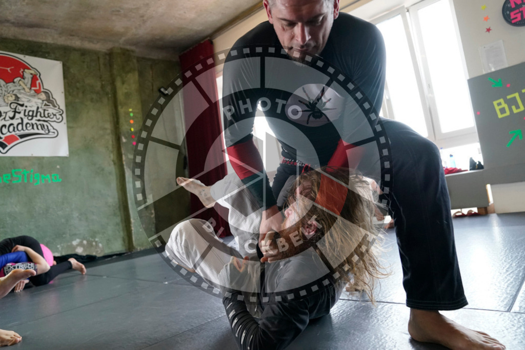 20240413PBB5265 | Fighters compete during the Grapplethon 24hours of rolling for a reason in Hamburg, Germany, on April 13, 2024.