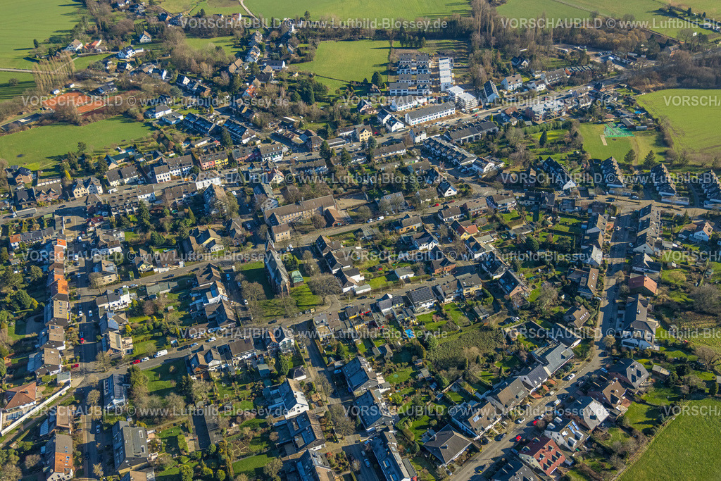 Muelheim230201505 | Luftbild, Wohngebiet Kölner Straße, im Hintergrund Baustelle altes Rumbaum Gelände für Neubau Wohnsiedlung Kölner Straße, Saarn - Süd, Mülheim an der Ruhr, Ruhrgebiet, Nordrhein-Westfalen, Deutschland