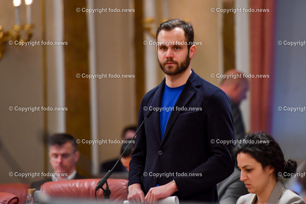 Landhaus Linz_ Promenade_ Landtagssitzung_ 26.01.2023-15 | 26.01.2023, Landhaus Linz AUT, Promenade, Landtagssitzung, im Bild Felix Eypeltauer (Neos, Klubobmann)