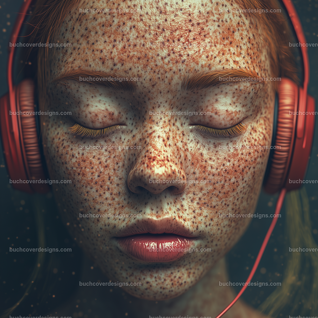 Gesicht einer Frau mit Kopfhörer (20) | girl face with skin freckles ,yellow hair spread over the surface of the image, with a red headphone - studio light - vivid colors - high detail - realistic - photo --chaos 55 --stylize 300 --weird 1700 --v 6.1 Job ID: b6c5ed41-38b3-4cd4-8d3a-cbb96209f9e8