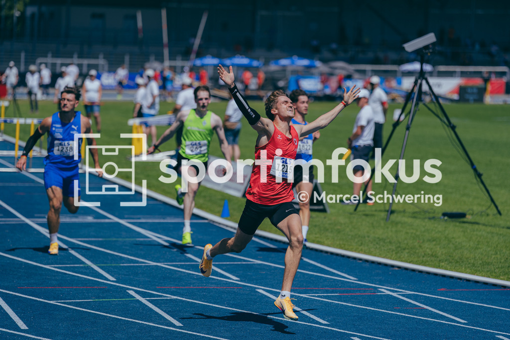 Deutsche Meisterschaften U20 / U16 2026 | Marc Leonard Hildebrand, Dresdner SC 1898, 1215, 110 Meter Hürden, Finale, Deutsche Meisterschaften der U20 &amp; U16 2026, Lohrheidestadion Bochum-Wattenscheid, 12.07.2026. Foto: Marcel Schwering / sportimfokus - Realisiert mit Pictrs.com