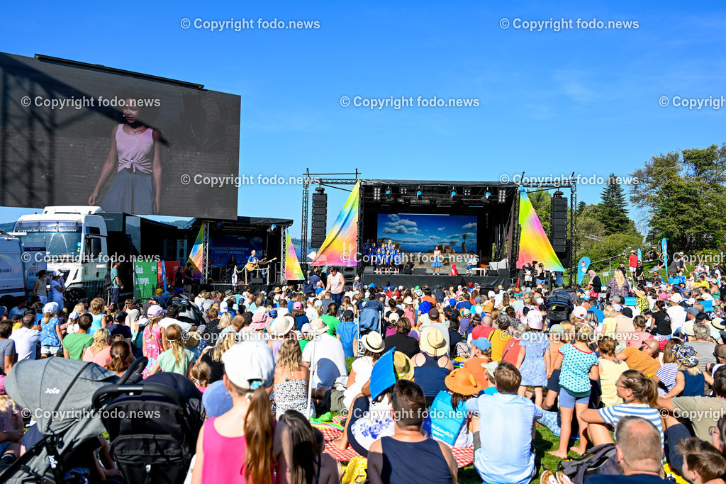 Kinderklangwolke Linz 2023_ 10.09.2023-24 | 10.09.2023, Donaulaende Linz, AUT, Kinderklangwolke 2023, im Bild Kinderklangwolke, Buehne, Zuschauer