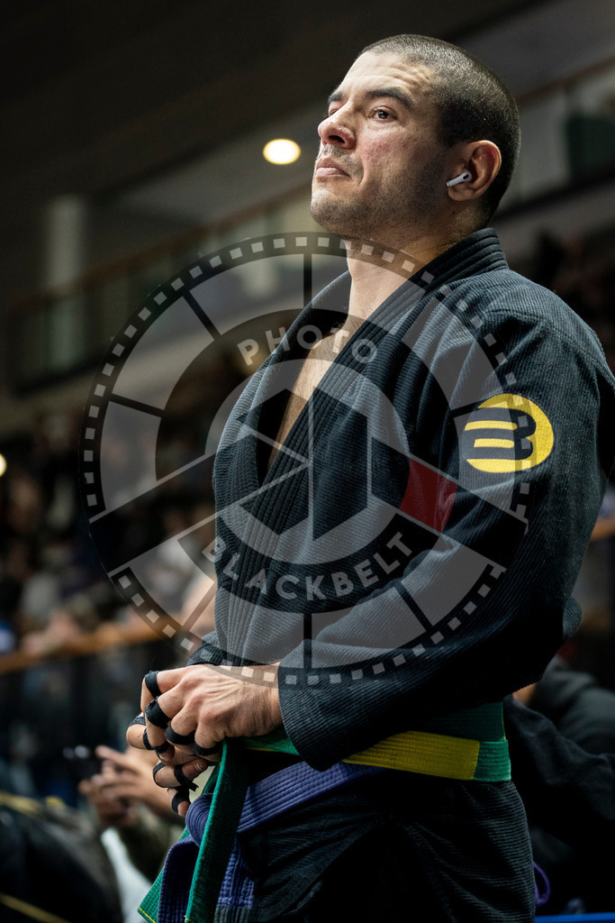 20240125PBB00598 | Fighters compete during the sixth day of the Brazilian Jiu-jitsu European Championship of the IBJJF in Paris, France, on January 25, 2024.