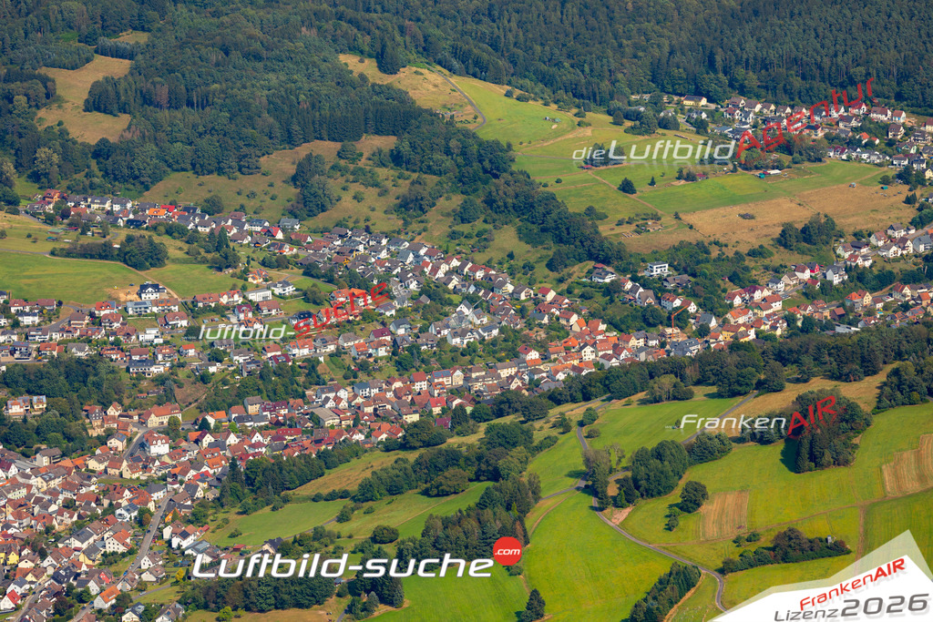 Das Luftbild zeigt :  Frammersbach - Die Luftaufnahme wurde 2024 vom UL-Flugzeug aus erstellt ( keine Drohne ) - Hochauflösende Luftaufnahme - Für grossformatige Ausdrucke geeignet. Die Geschenkidee !Mit Lizenz und Bildrechte bestellbar