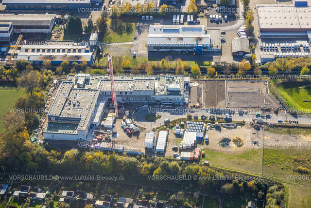 Bochum221100141 | Luftbild, Baustelle und Neubau im Gewerbegebiet An der Salzstraße, Neue Zentralküche des Katholischen Klinikums Bochum und der St. Elisabeth Gruppe, Gerthe, Bochum, Ruhrgebiet, Nordrhein-Westfalen, Deutschland