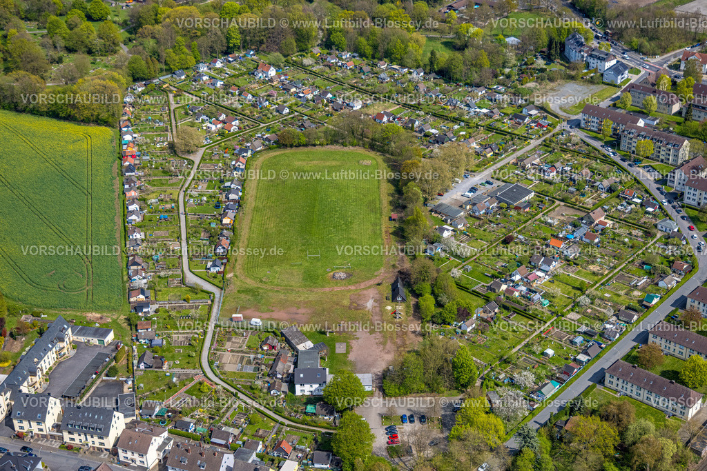 Witten260401984 | Luftbild, Wiesenfläche Sportplatz Wittener Turnverein 1877 e.V., KGV Schrebergartenverein Sonnenschein e.V., Sonnenschein, Witten, Ruhrgebiet, Nordrhein-Westfalen, Deutschland