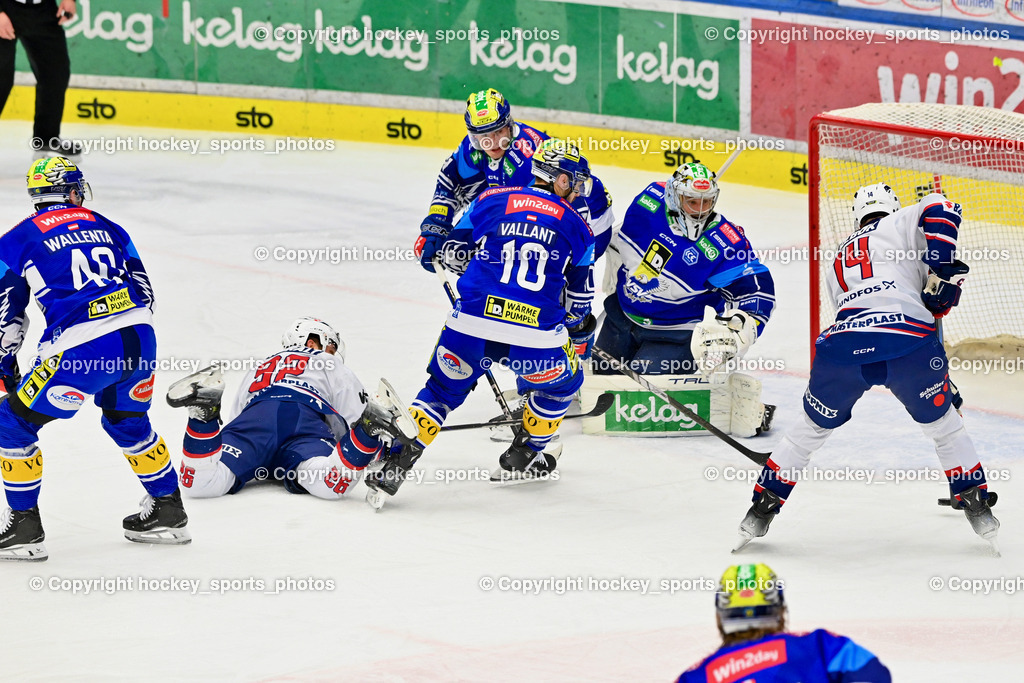 EC IDM WÄRMEPUMPEN VSV vs. HYDRO FEHERVAR AV 19 | #10 VALLANT Thomas EC VSV, #1 LAMOUREUX JEAN PHILIPPE EC VSV, #14 Sebok Balazs HYDRO FEHERVAR, #91 WETZL Niklas EC VSV, #40 WALLENTA Elias EC VSV, EC IDM WÄRMEPUMPEN VSV vs. HYDRO FEHERVAR AV 19, EC IDM WÄRMEPUMPEN VSV vs. HYDRO FEHERVAR AV 19 am 20.11.2024 in Villach (Stadthalle Villach), Austria, (Photo by Bernd Stefan)