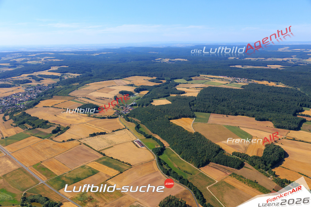 Die Luftaufnahme Rambach - Schlüsselfeld wurde vom UL-Flugzeug (keine Drohne) aus fotografiert.Hohe Druck- Auflösung-die Geschenkidee!