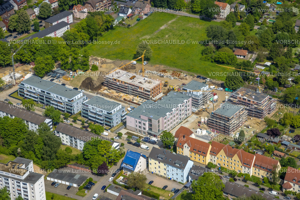 Gladbeck230510527 | Luftbild, Siedlung Schlägel und Eisen mit Baustelle für Neubau von Altenpflegeheim und Wohnquartier an der Bohnekampstraße, Zweckel, Gladbeck, Ruhrgebiet, Nordrhein-Westfalen, Deutschland