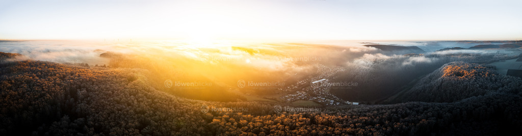 Eybach bei Sonnenaufgang von oben | löwenblicke | shop