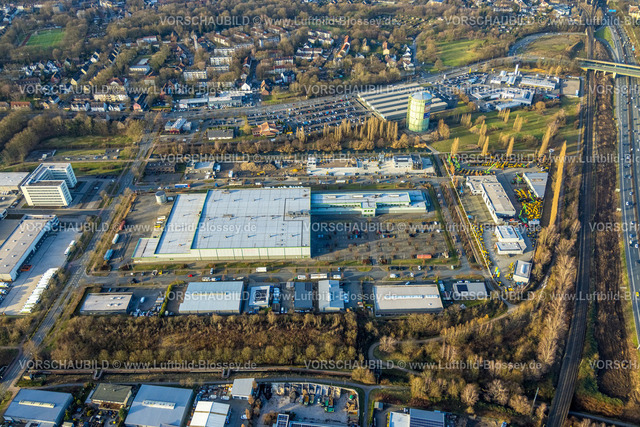 Herne240104308 | Luftbild, Gewerbepark Hibernia, Gasometer Herne, Sanacorp Pharmahandel GmbH, Holsterhausen, Herne, Ruhrgebiet, Nordrhein-Westfalen, Deutschland