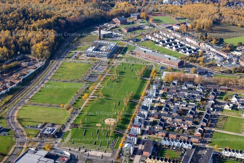 Luftbilder Alsdorf-7450 | Luftbildfotografie Gewerbegebiet " Anna-Park " entlang der Konrad-Adenauer-Allee am Anna Park in Alsdorf im Bundesland Nordrhein-Westfalen, Deutschland. - Realisiert mit Pictrs.com