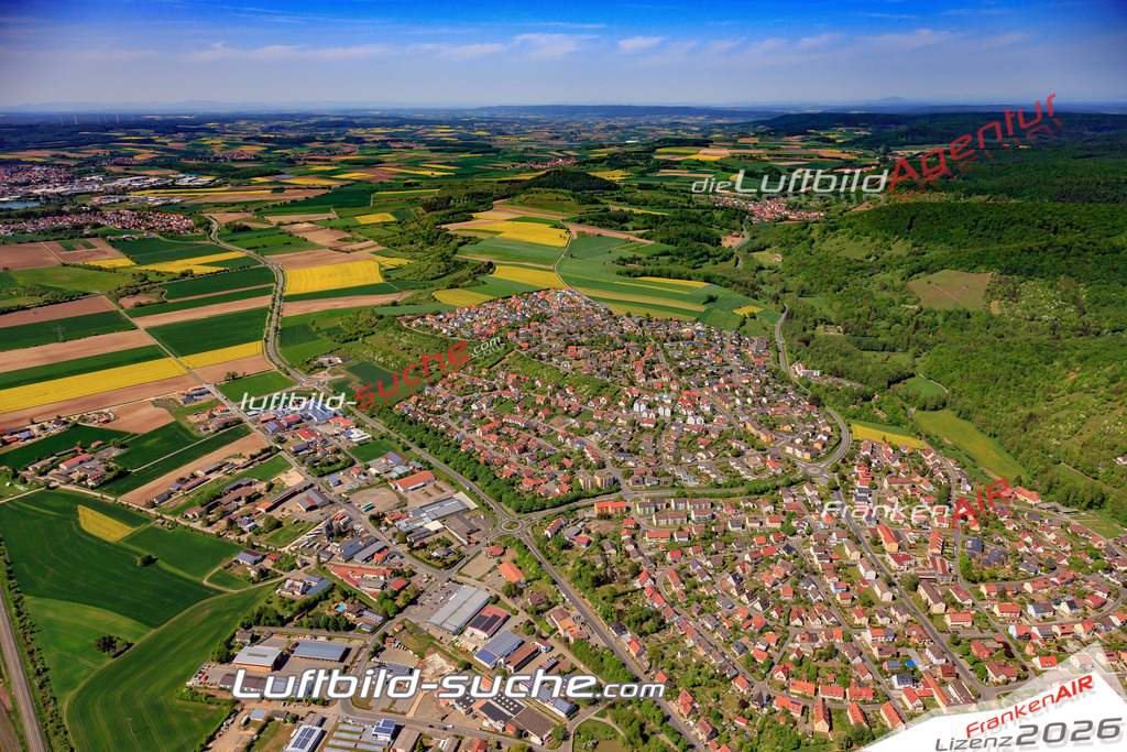 aktuelles Luftbild von  Zeil-am-main - Luftaufnahme wurde 2018 von https://frankenair.de mittels Flugzeug (keine Drohne) erstellt.